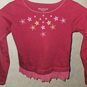 American Girl Red Long Sleeve Tee with Star Design
